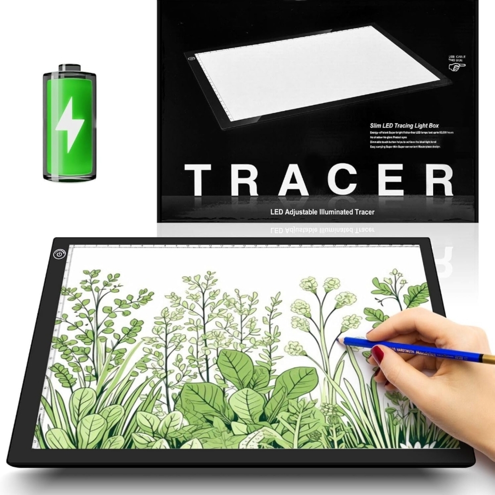 Rechargeable A4 Light Drawing Board Lithium Battery Powered Light Adjustable Pad